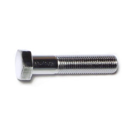 Midwest Fastener Grade 5, 3/8"-24 Hex Head Cap Screw, Chrome Plated Steel, 1-3/4 in L, 10 PK 75305
